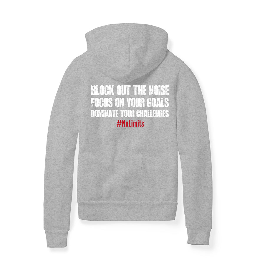 Unisex Logo Zip Hoodie- Grey