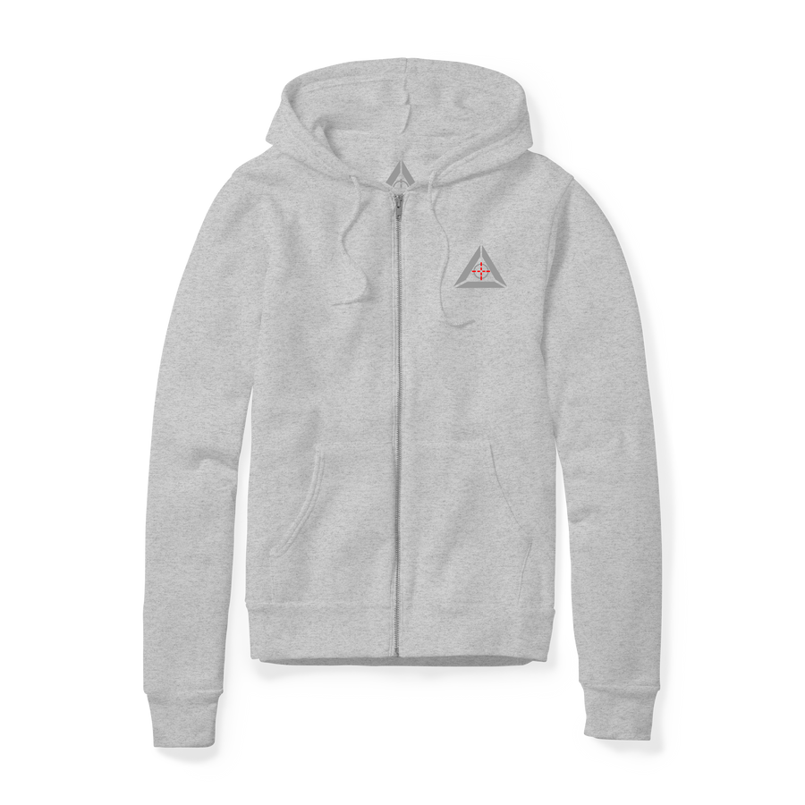 Unisex Logo Zip Hoodie- Grey Tonal