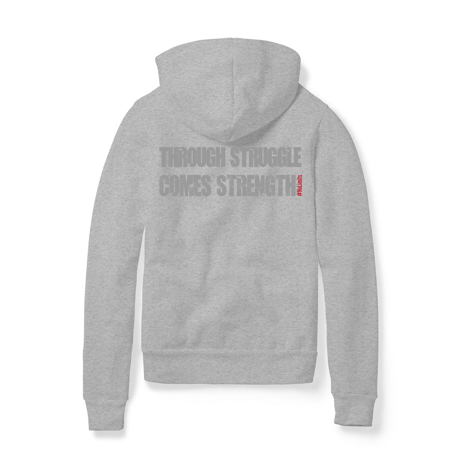 Unisex Logo Zip Hoodie- Grey Tonal